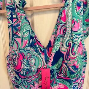 Lilly Pulitzer 8 NWT Maxine Midi Dress Living The Dream Tie Shoulders Tiered Hem